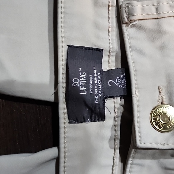 Chico’s So Lifting Crop capri  size 2  Cream - Picture 3 of 9